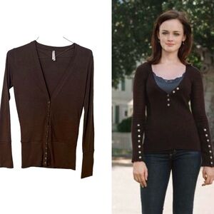 ColStory Cardigan Chocolate Brown Alternative ASO Gilmore Girls Y2K Size L